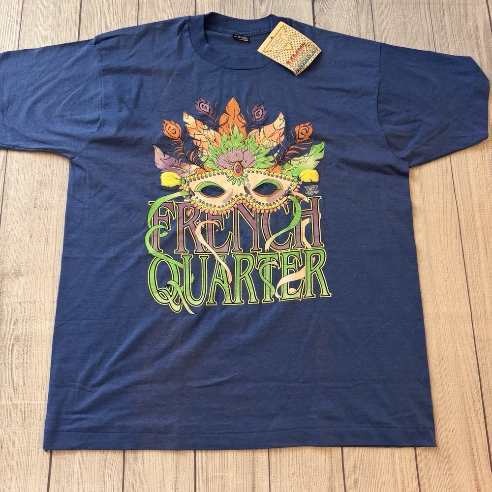Vintage Vtg 90s New Orleans French Quarter Mardi Gras Tshirt XXL